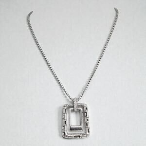 Brighton Nexus Retired Reversible Rectangle Swarovski Pendant Necklace 16-18In